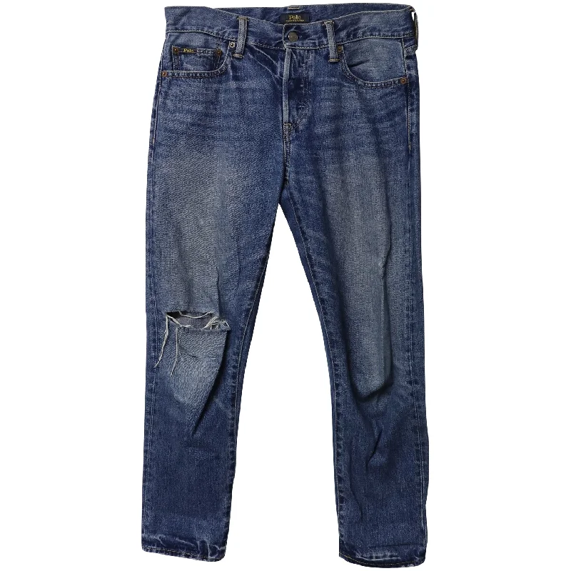 Huge Discounts Polo Ralph Lauren Distressed Boyfriend Jeans in Blue Denim