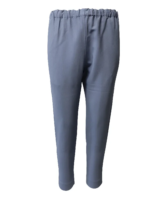 Weekend Deals to Make You Smile Bassike Tapered Pants in Blue Viscose