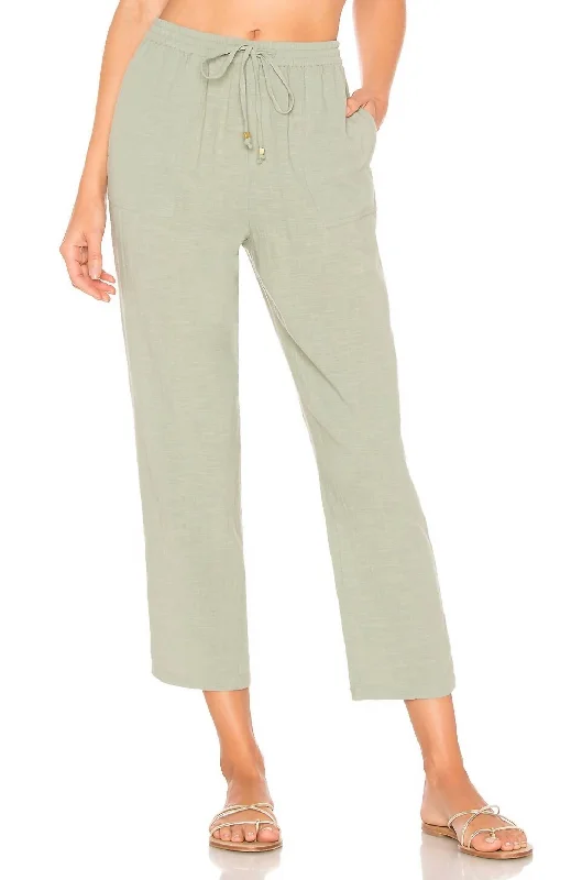 Limited Availability Andres Crop Pant In Reef Green
