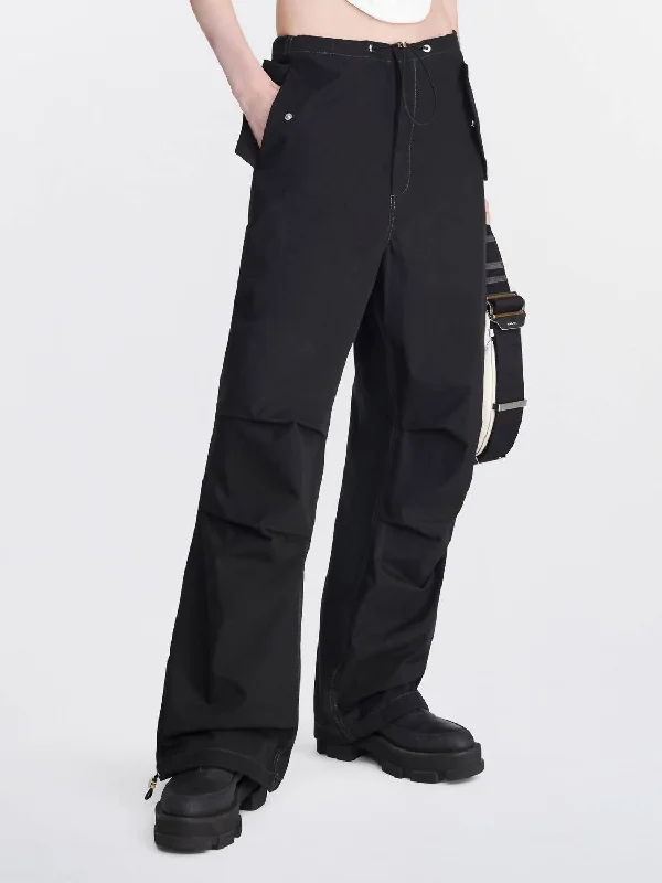 Best Seller Toggle Parachute Pant In Black