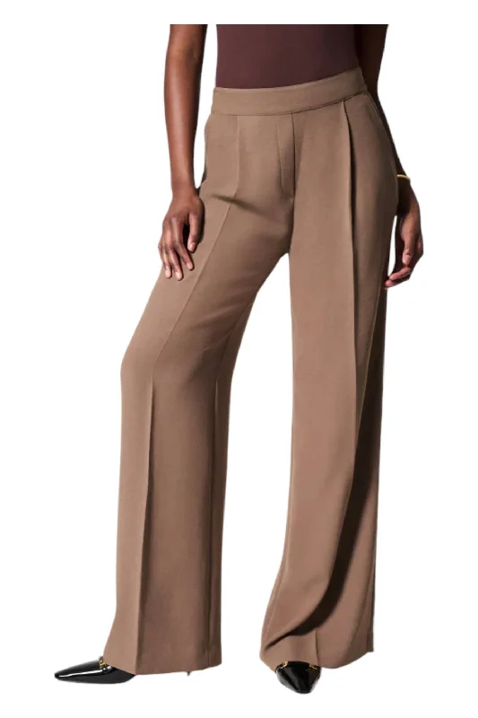 Markdown Sale Crepe Pleated Trousers In Cedar