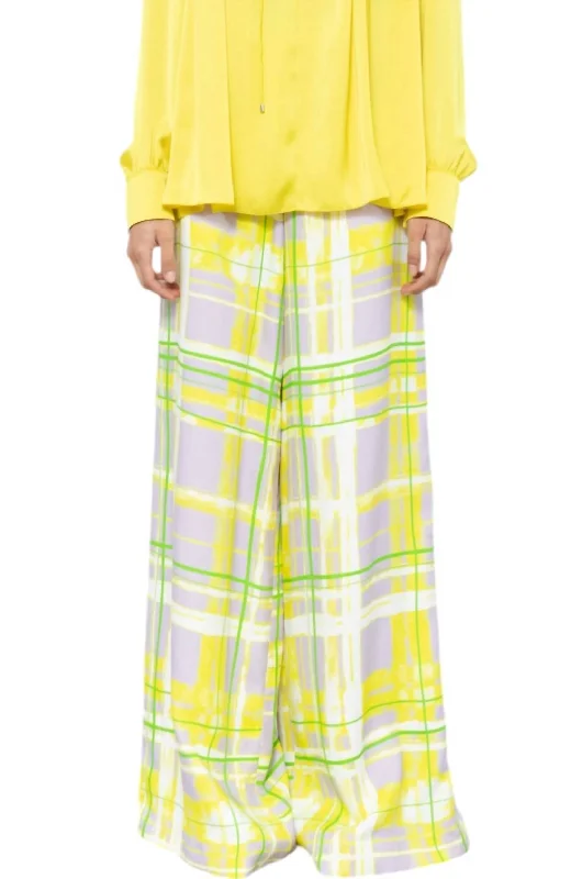 Exclusive Preview Woven Painted Check Pants In Spring