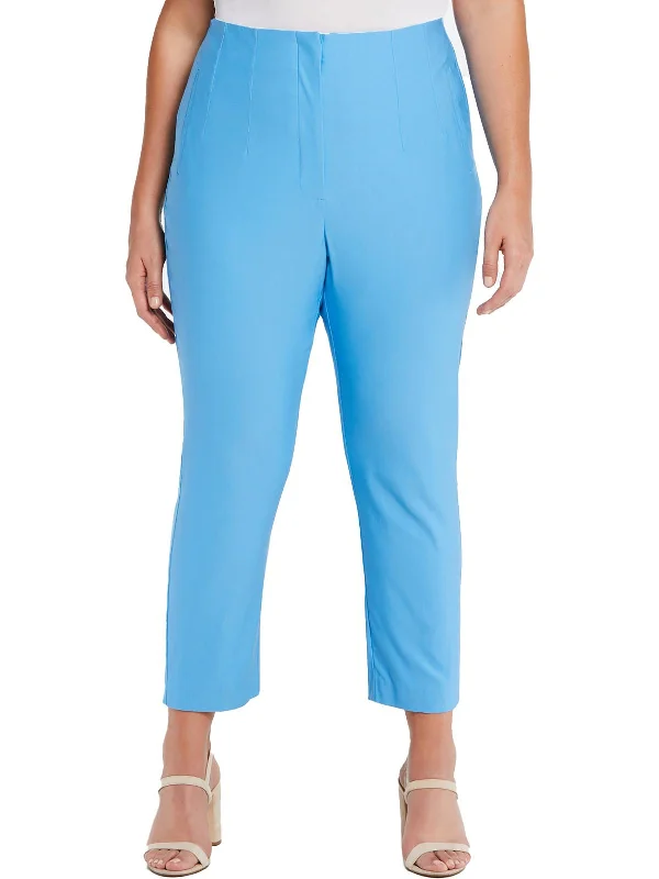 Deal Frenzy Plus Womens High Rise Ankle Straight Leg Pants