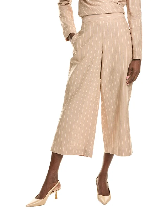 Weekend Discounts Worth Grabbing BCBGMAXAZRIA Wide Leg Linen-Blend Crop Pant