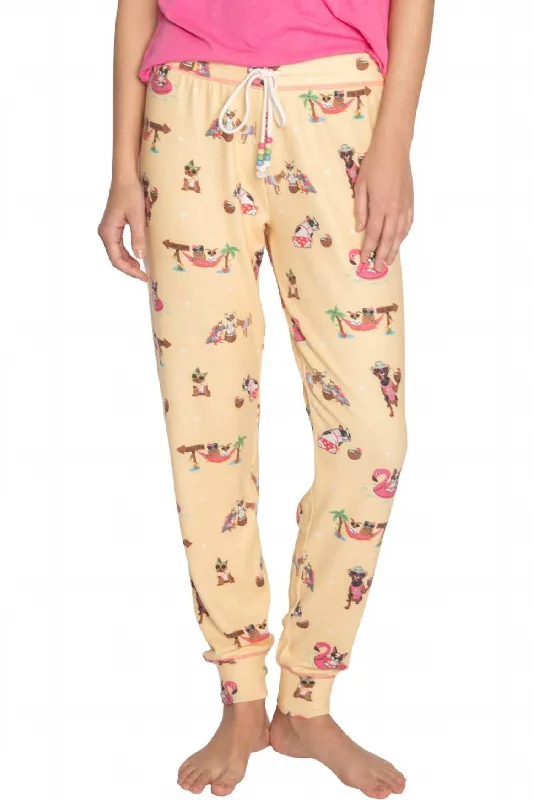 Special Savings Spring Break Dogs Lounge Pant In Yellow Mist