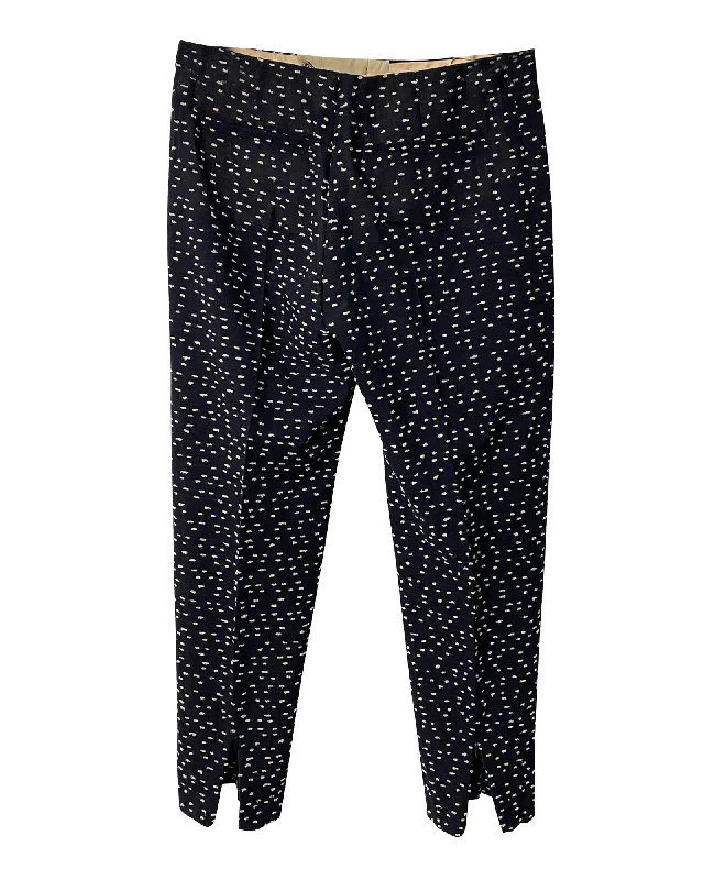 Unbeatable Prices Chloé Pattern Trousers in Navy Blue Wool
