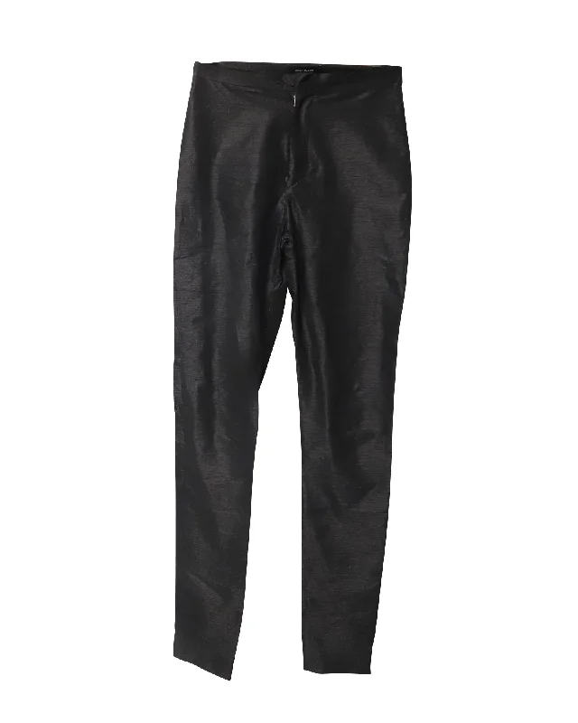 Weekend Discounts to Savor Isabel Marant Shimmering Skinny Pants in Black Polyamide