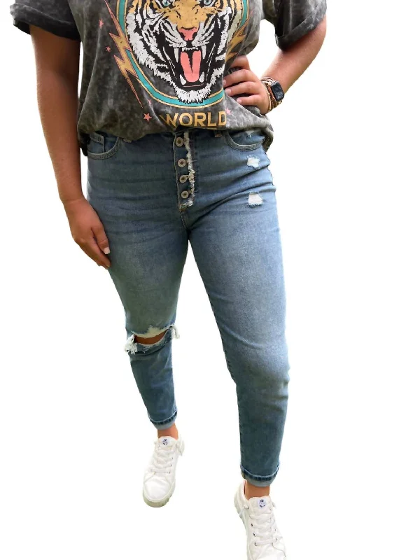 One-DAY Sale High Rise Mom Jeans In Medium Wash