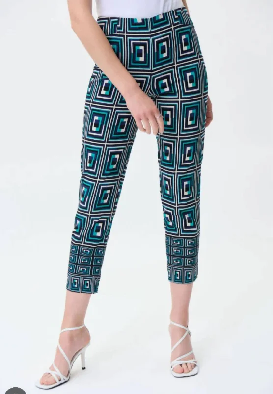 Pay Less Abstract Print Pull On Pants In Multi