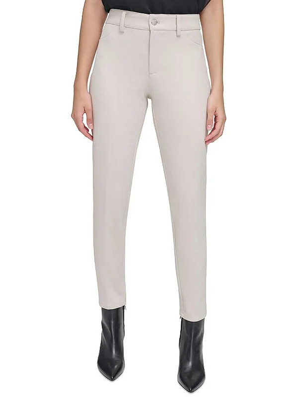 Weekend Discounts You Deserve Womens Stretch High Rise Straight Leg Pants