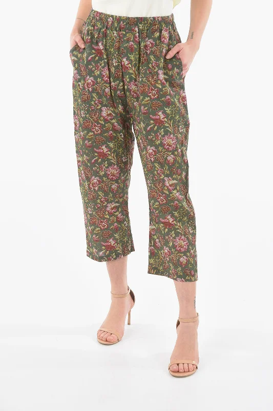 Sneak Peek Sale By Walid Floral Patterned JUAN Cropped Pants