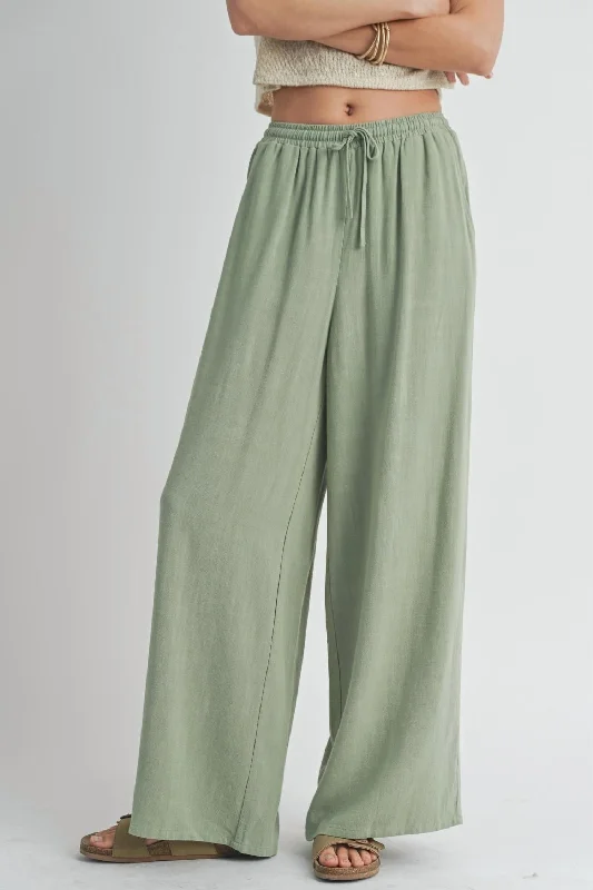 Weekend Offers That Amaze Sugarloaf Linen Pants In Sage