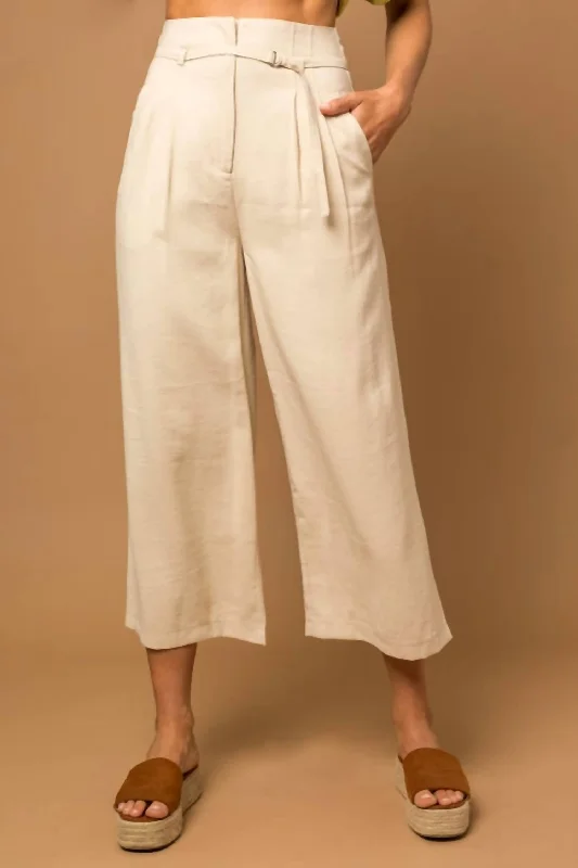 Crazy Deals Pintuck Pants In Beige