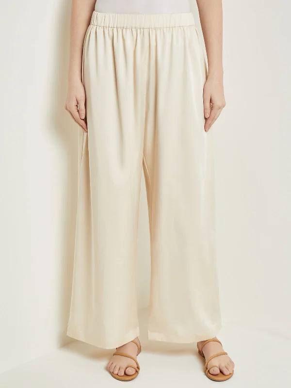 Weekend Discounts to Celebrate Pull-On Woven Wide-Leg Pants, Parchment