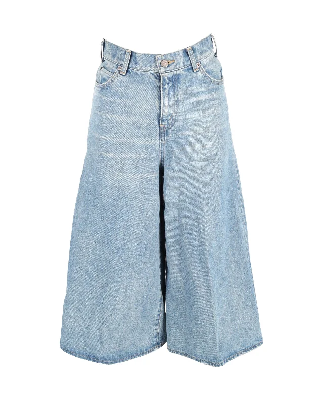 Bonus Savings Celine High-Waist Culottes in Blue Denim