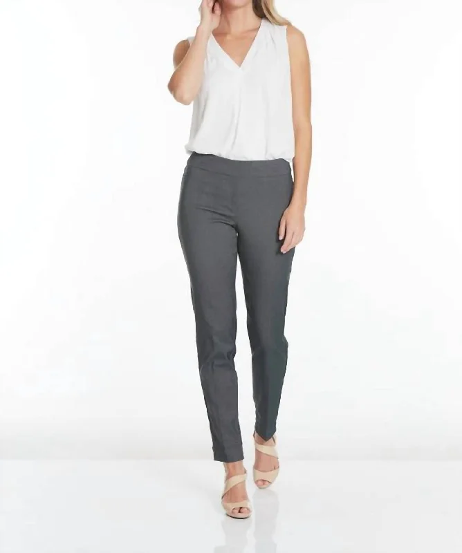 Half Price Faux Pocket Ankle Pants In Lead