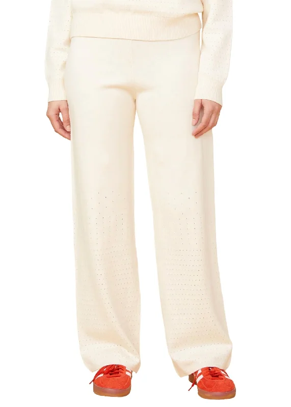 Weekend Offers That Excite Open Knit Flare Pants In Ivory