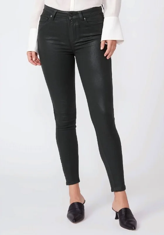 Final Clearance Hoxton Ankle Jean In Deep Emerald Luxe Coating