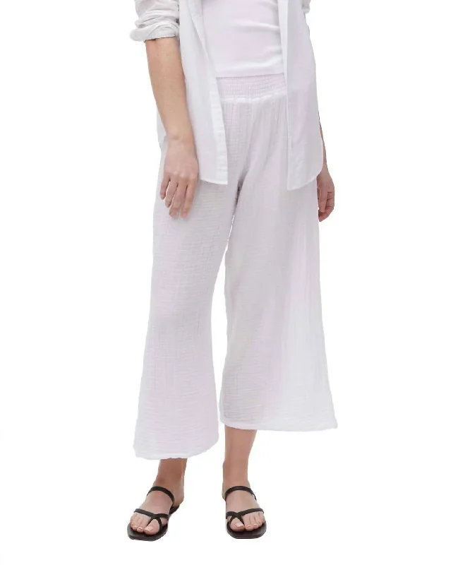 Best Deals Medina Cropped Gauze Pant In White