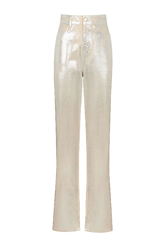 Best Seller Metallic Straight Leg Jeans