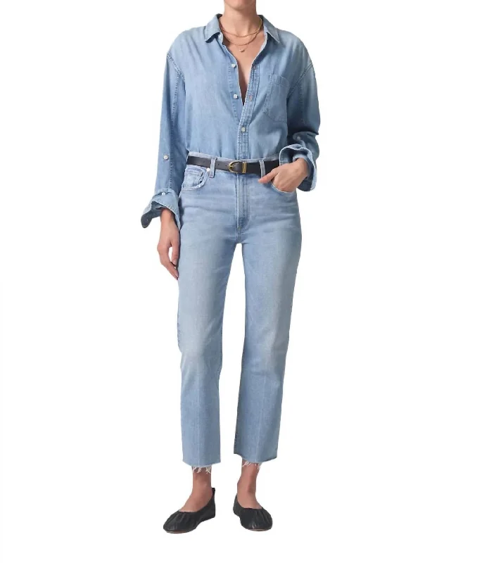 Savings Event Daphne Crop High Rise Stovepipe Jean In Mirage