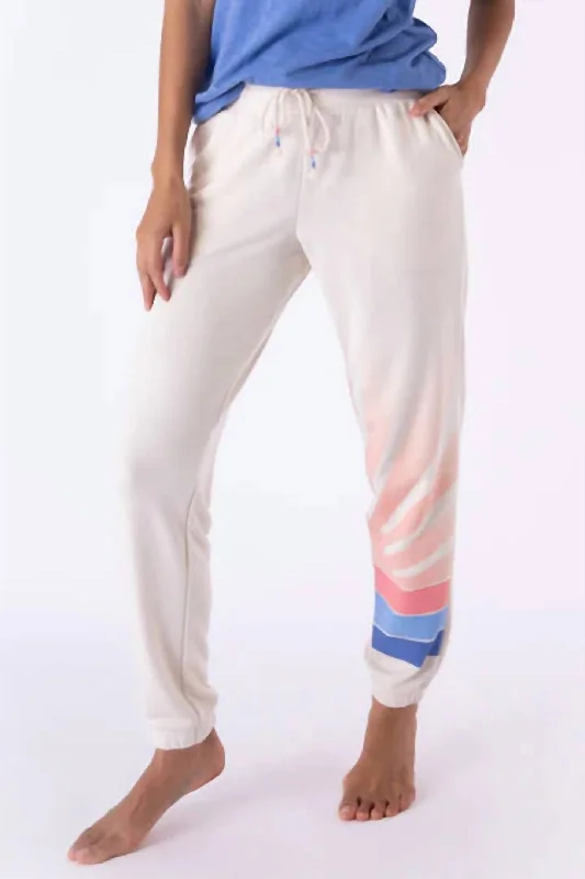 Weekend Savings Sensation Sunrise Stripes Banded Pants In Stone