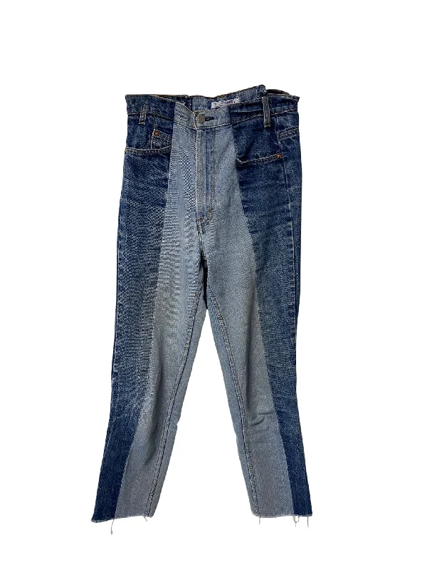 Sale Event E.L.V. Contrast Straight Leg Jeans in Blue Denim
