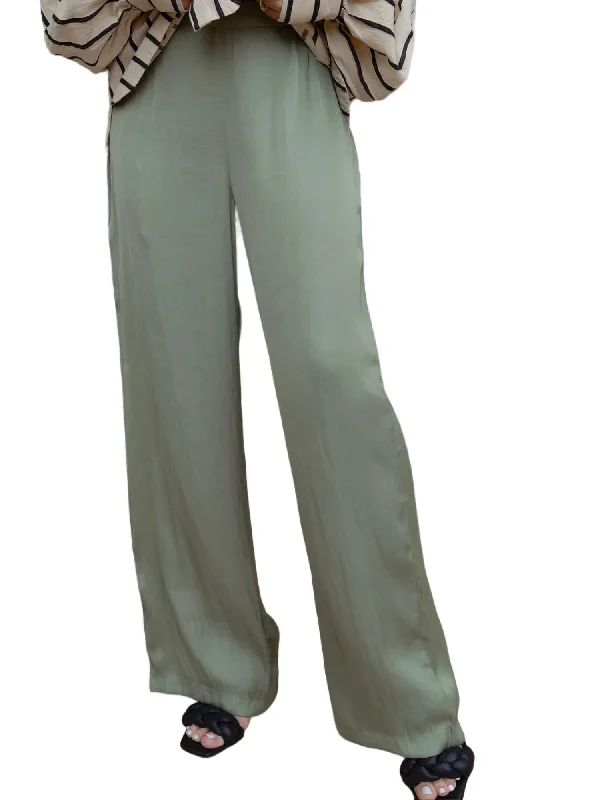Sale Alert Rue Satin Pants In Olive