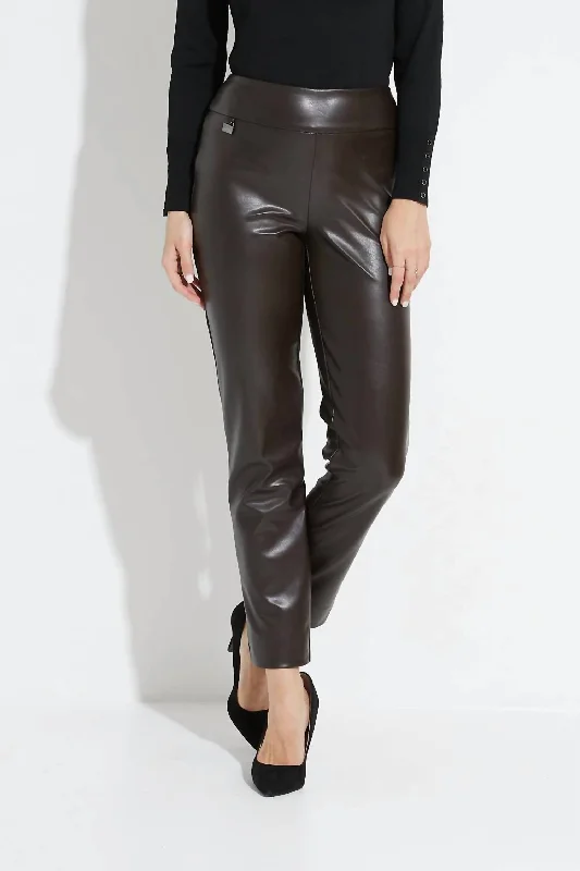 Year-End Sale Faux Leather Pants In Mocha