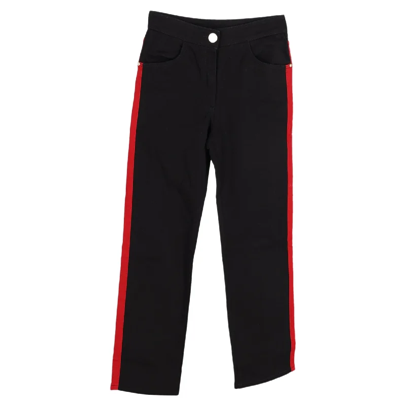 Price Drop Balmain Denim Jeans with Red Stripe in Black Cotton