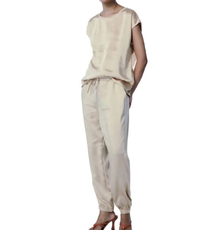 Limited Time Discount Satin Jogger In Nouget