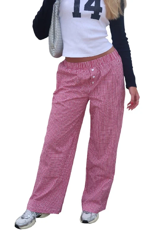 Online Exclusive Check It Out Pant In Red And White Gingham