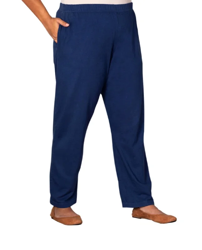 Unmissable Sale Cotton Relaxed Plus Size Pants In Navy