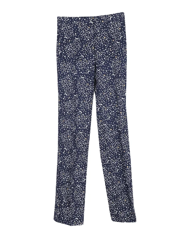 Early Bird Discount Stella McCartney Moon and Star Printed Trousers in Navy Blue Viscose