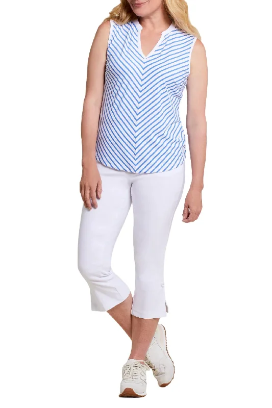 Weekend Discounts to Grab Flatten It Pull On Capri With Buttons In White