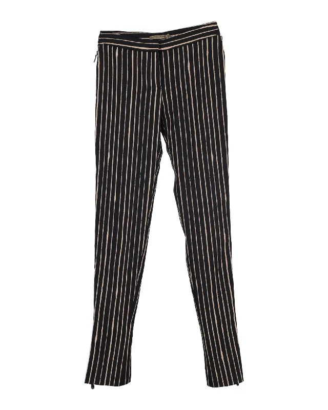 Make Your Weekend Count with Savings Alexander McQueen Striped Slim-Fit Trousers in Black Silk