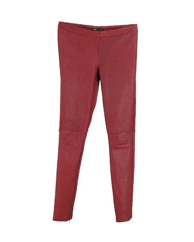 Big Discounts Maje Slim Pants in Red Leather