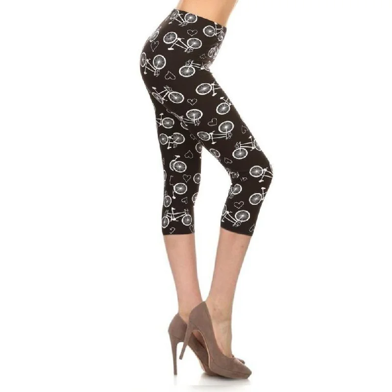 Weekend Bargains to Enjoy Multi-color Print, Cropped Capri Leggings