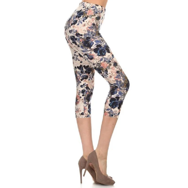 Weekend Savings Fiesta Multi-color Print, Cropped Capri Leggings In A Fitted Style With A Banded High Waist Weekend Savings Fiesta Multi-color Print, Cropped Capri Leggings In A Fitted Style With A Banded High Waist