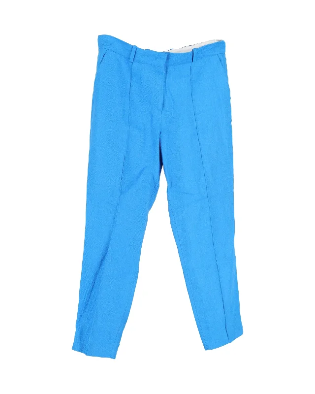 Big Deal Loro Piana Straight-Leg Trousers in Blue Linen