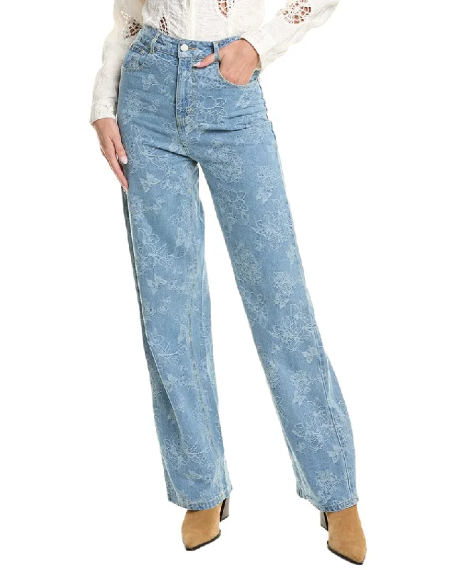 Limited Offer Gracia Floral Printed Straight Leg Jean