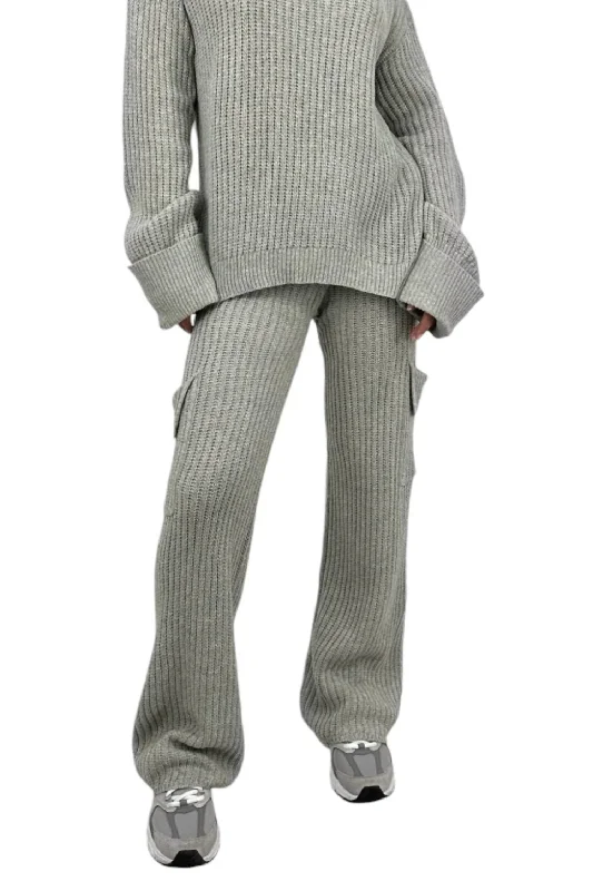 New Deals Knit Cargo Pants In Grey