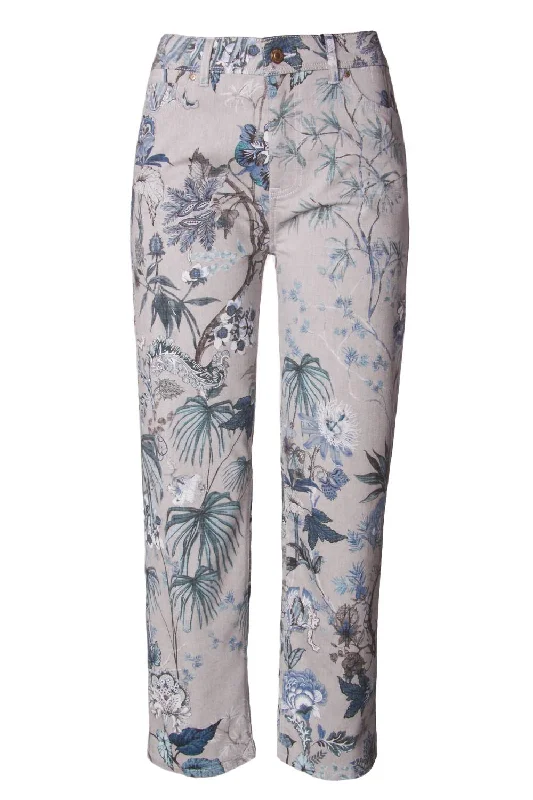 Weekend Savings Spree Women's Leyle Denim Pants In Blue Graphical