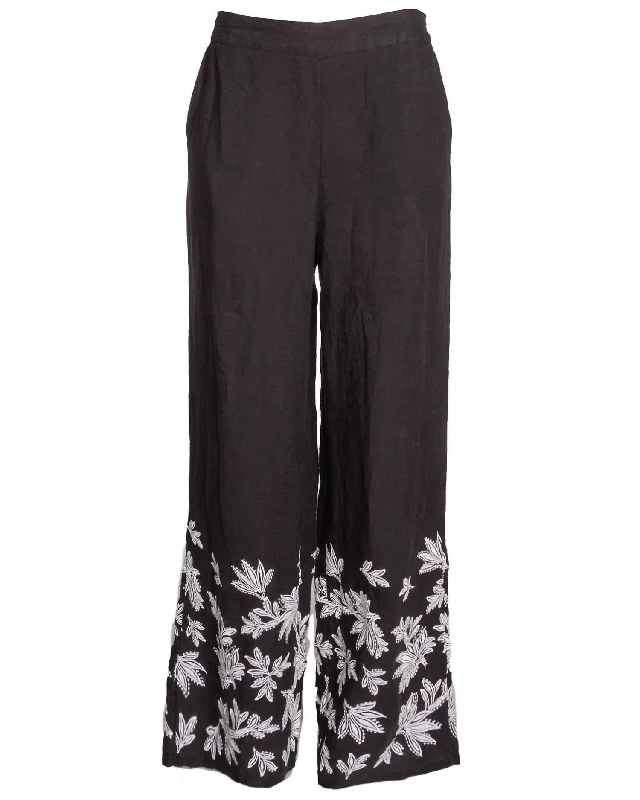 Don't Wait Getika Embroidered Pant In Black
