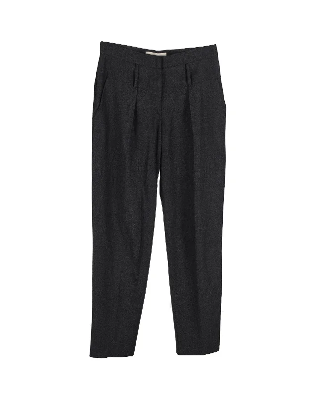 Weekend Specials You Can't Miss Stella McCartney Pleated Tapered Trousers in Gray Cotton Weekend Specials You Can't Miss Stella McCartney Pleated Tapered Trousers in Gray Cotton