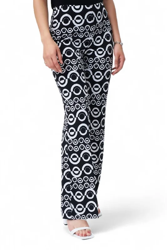 Savings Event Geometric Print Pant In Black Vanilla