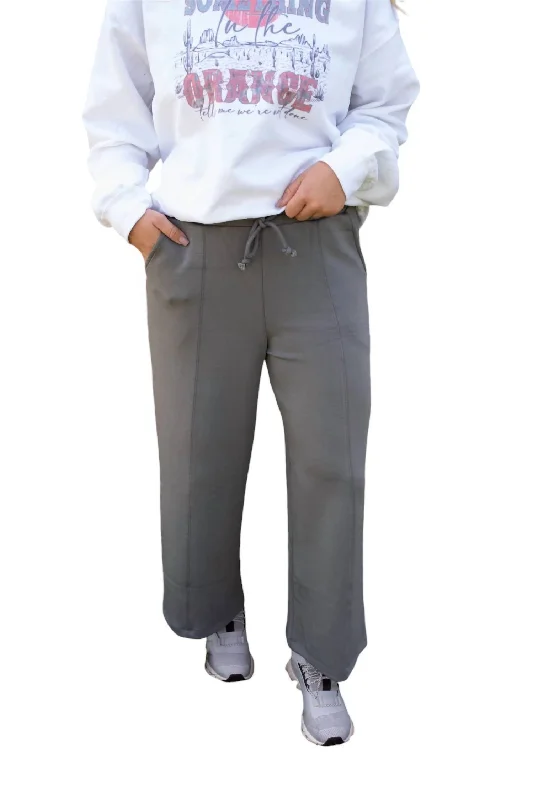 Crazy Savings Cozy Cropped Pants In Charcoal