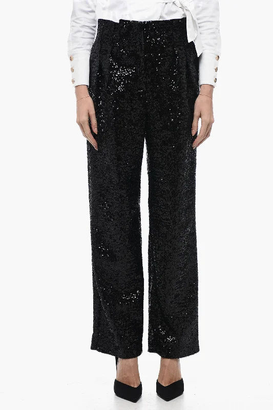 Instant Discount In The Mood For Love Sequined CLYDE Pants with Wide Leg