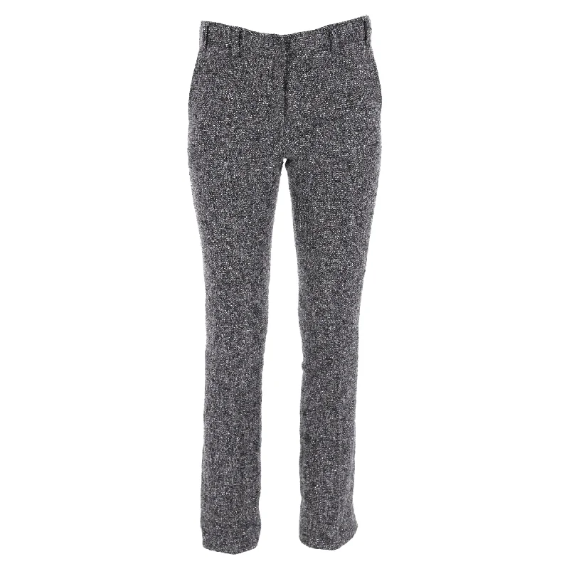 Super Bargain Burberry London Slim-Fit Tweed Trousers in Grey Polyester