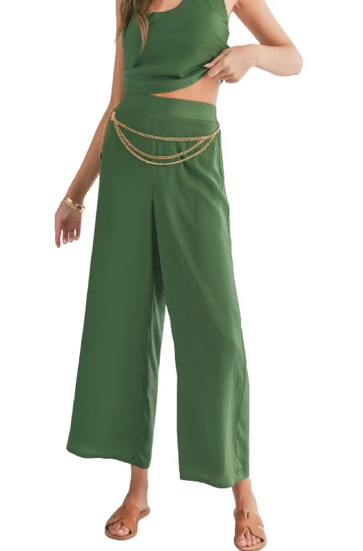 Weekend Discounts to Indulge In Satin Wide Leg Pants In Green